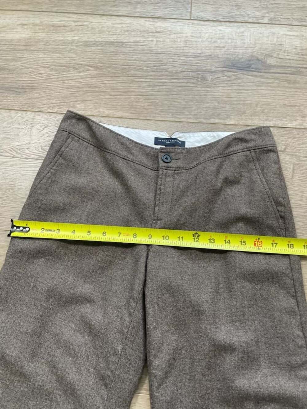 Banana Republic Ryan Fit Stretch Brown Tweed Cuffed Cropped Pants Size 6 - Picture 5 of 11